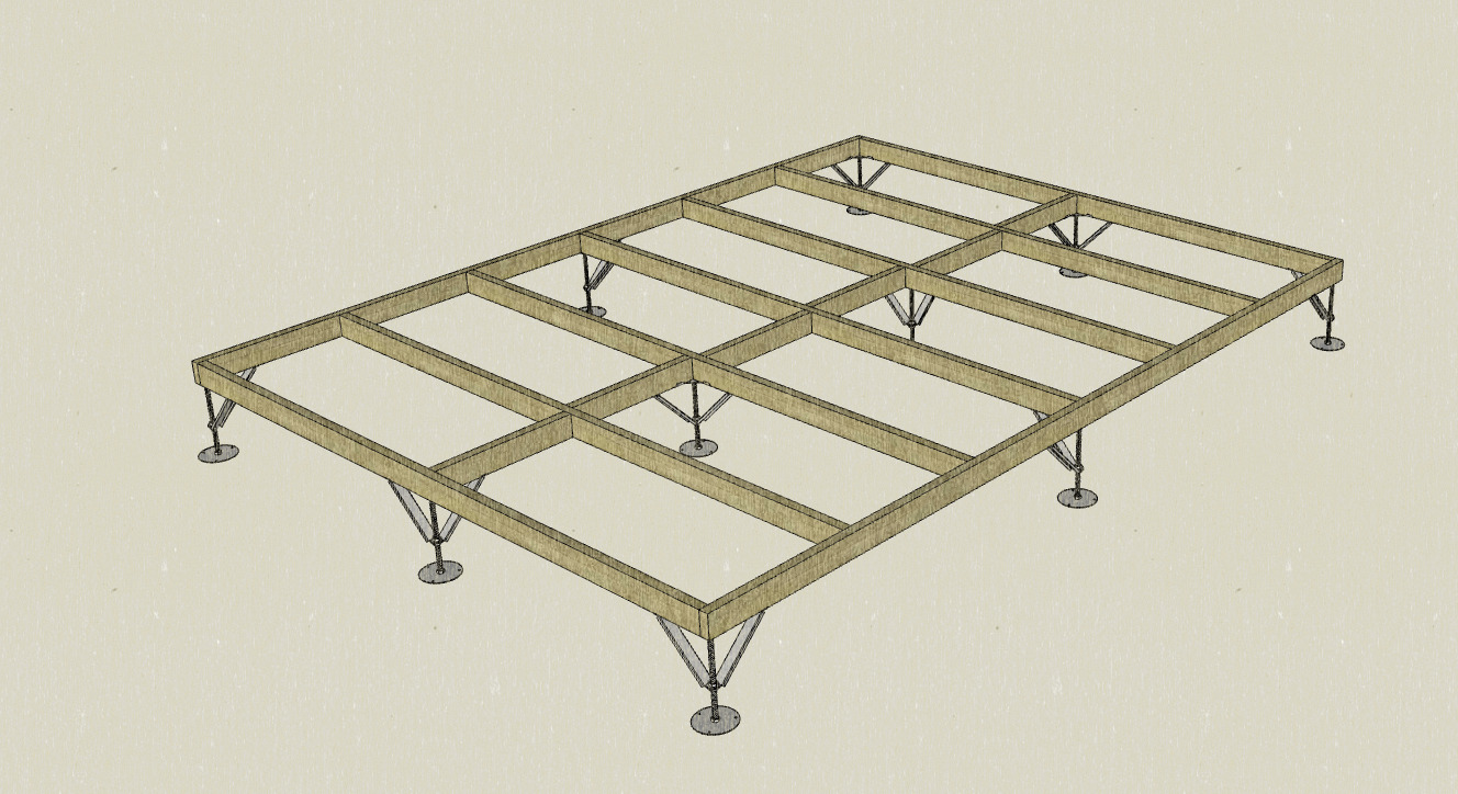 Timber Frame Bases for Garden Room Kits on Adjustable Posts